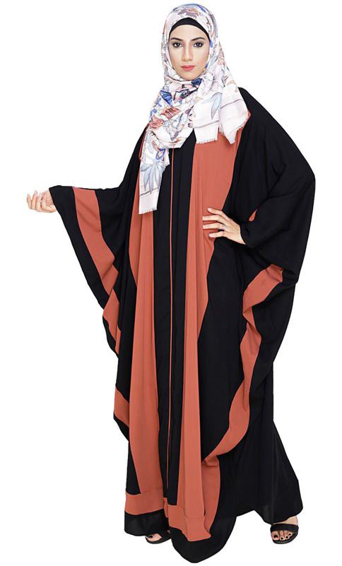 Aesthetic Brick Red and Black Kaftan (Made-To-Order)
