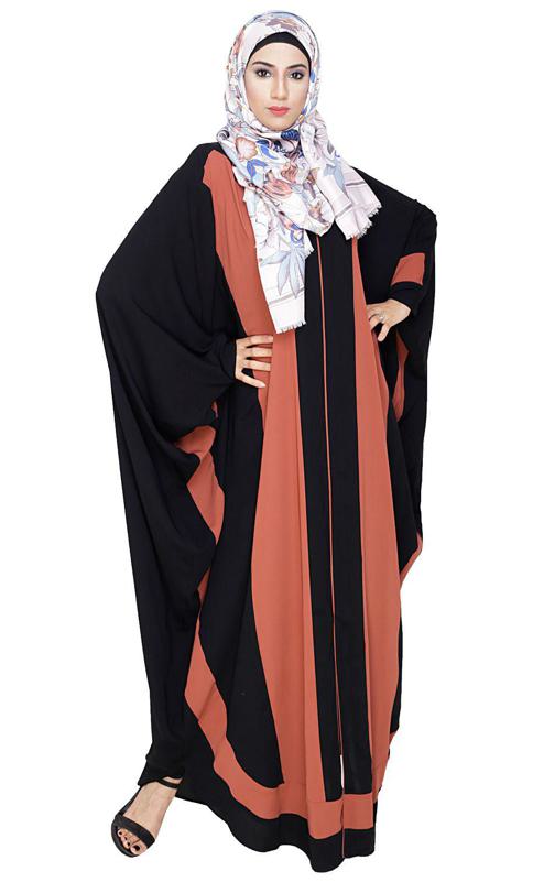 Aesthetic Brick Red and Black Kaftan (Made-To-Order)