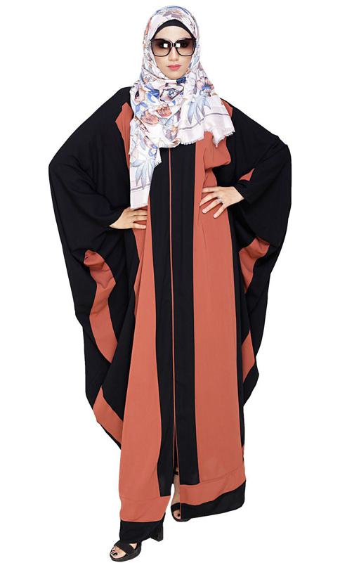 Aesthetic Brick Red and Black Kaftan (Made-To-Order)