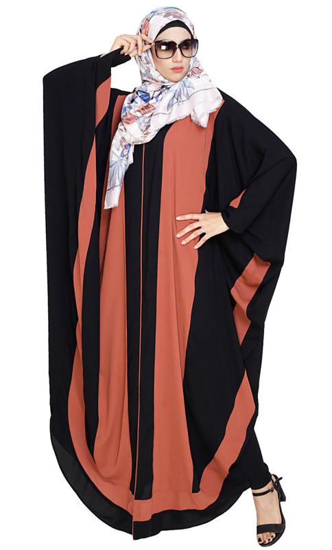Aesthetic Brick Red and Black Kaftan (Made-To-Order)