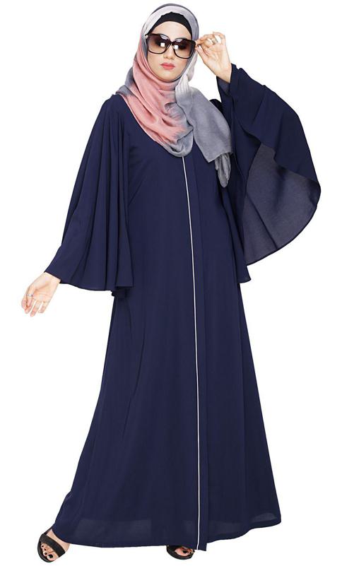 Angel Sleeves Blue Abaya (Made-To-Order)