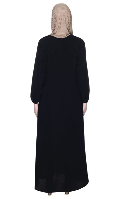 Angrakha Style Black Abaya (Made-To-Order)