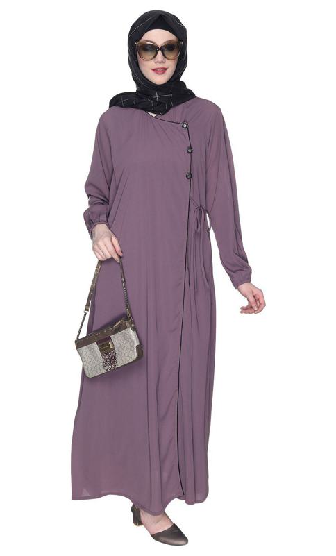 Angrakha Style Purple Abaya (Made-To-Order)