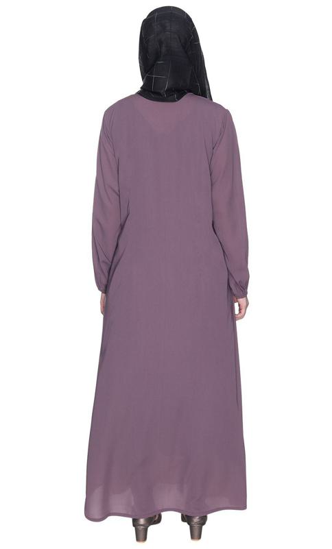 Angrakha Style Purple Abaya (Made-To-Order)
