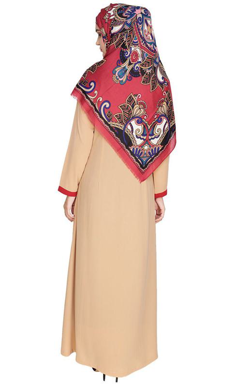 Beige Panelled Abaya