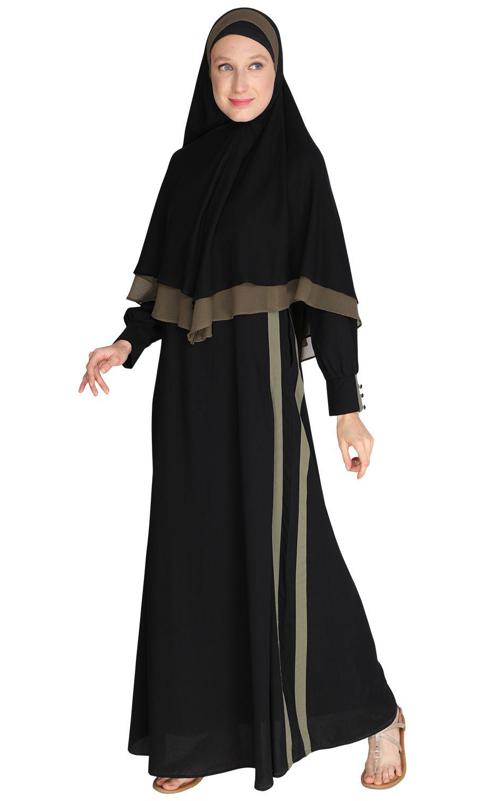 Black Abaya With Hijab Set (Made-To-Order)