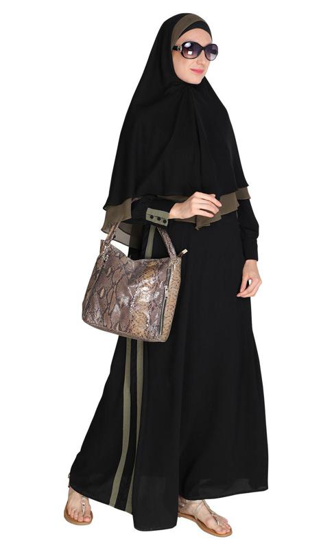 Black Abaya With Hijab Set (Made-To-Order)