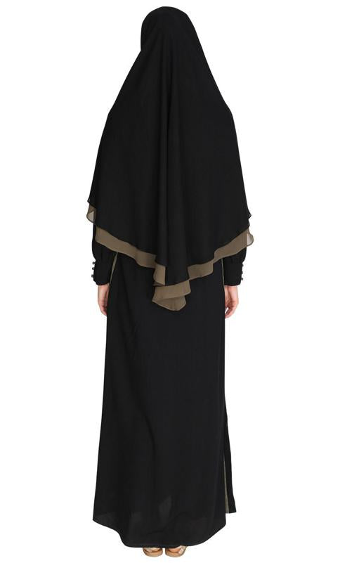 Black Abaya With Hijab Set (Made-To-Order)