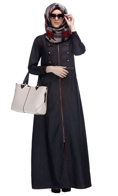 Black Denim Abaya (Made-To-Order)