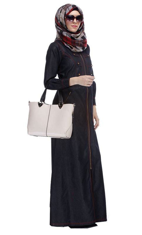 Black Denim Abaya (Made-To-Order)