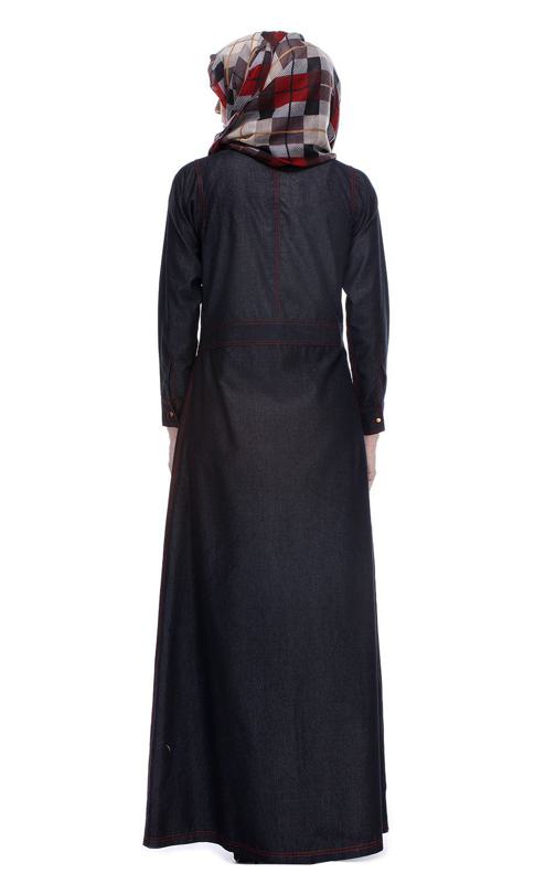 Black Denim Abaya (Made-To-Order)