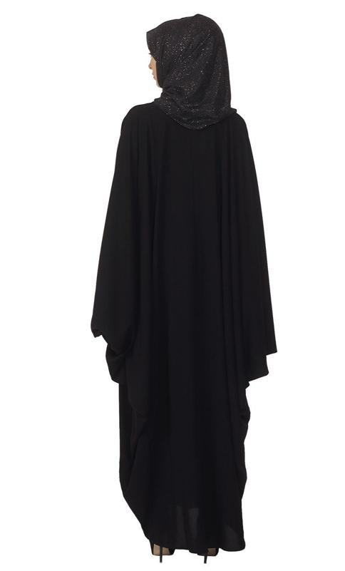 Black Kaftan with Embroidered Belt (Made-To-Order)