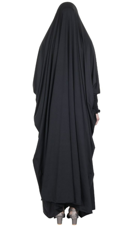 Smooth Black Jersey Full Body Jilbab Prayer Set
