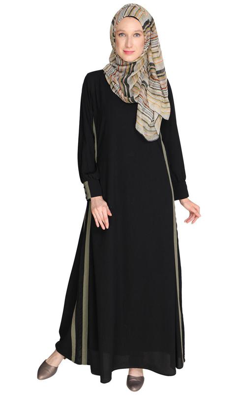 Black Side Detailed Abaya