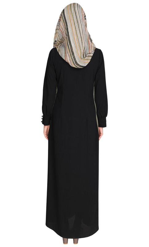 Black Side Detailed Abaya