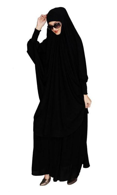 Black Skirt With Khimar Set (Made-To-Order)