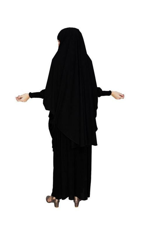 Black Skirt With Khimar Set