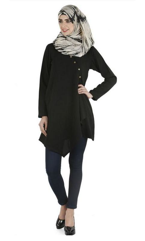Black Stylish Short Tunic (Made-To-Order)
