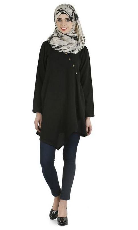 Black Stylish Short Tunic (Made-To-Order)