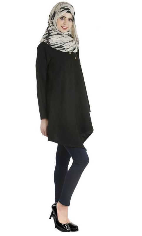 Black Stylish Short Tunic (Made-To-Order)