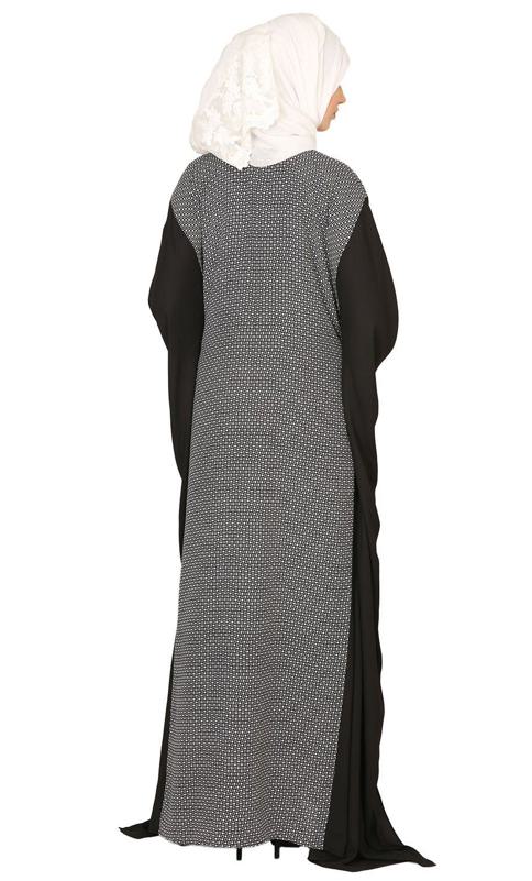Black and Printed Kaftan (Made-To-Order)