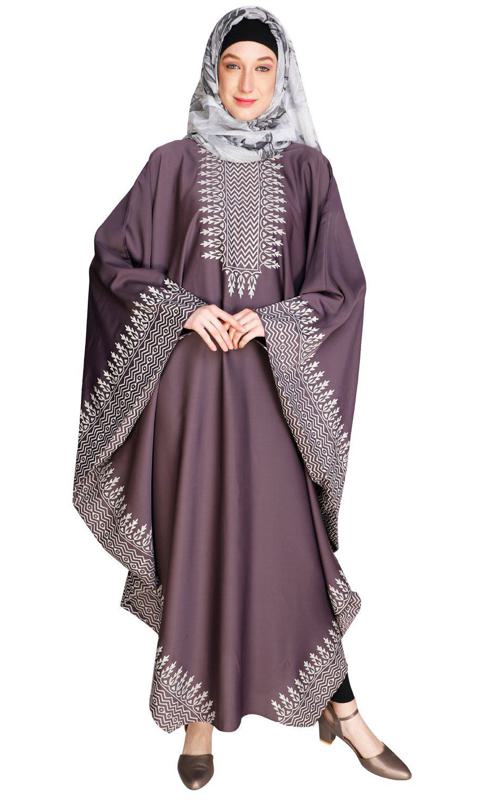 Block Printed Purple Kaftan