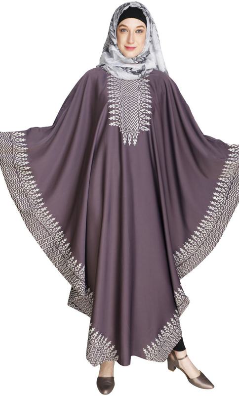 Block Printed Purple Kaftan