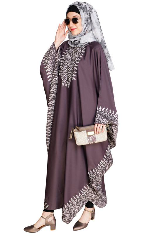 Block Printed Purple Kaftan