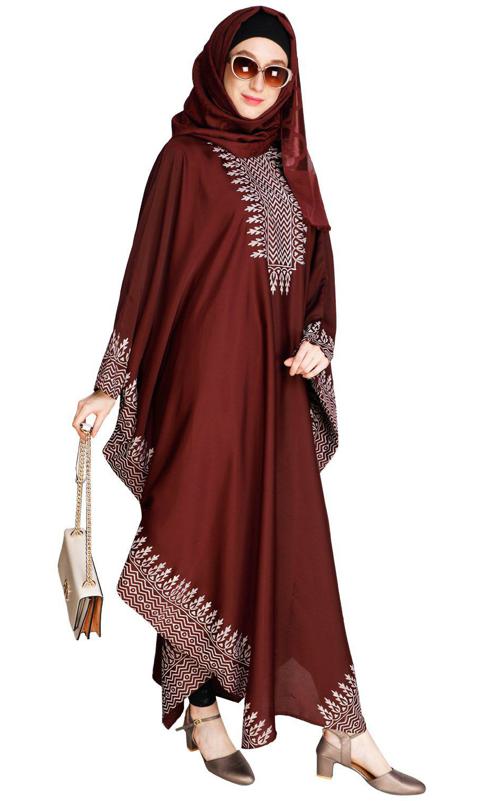 Block Printed Wine Kaftan (Made-To-Order)