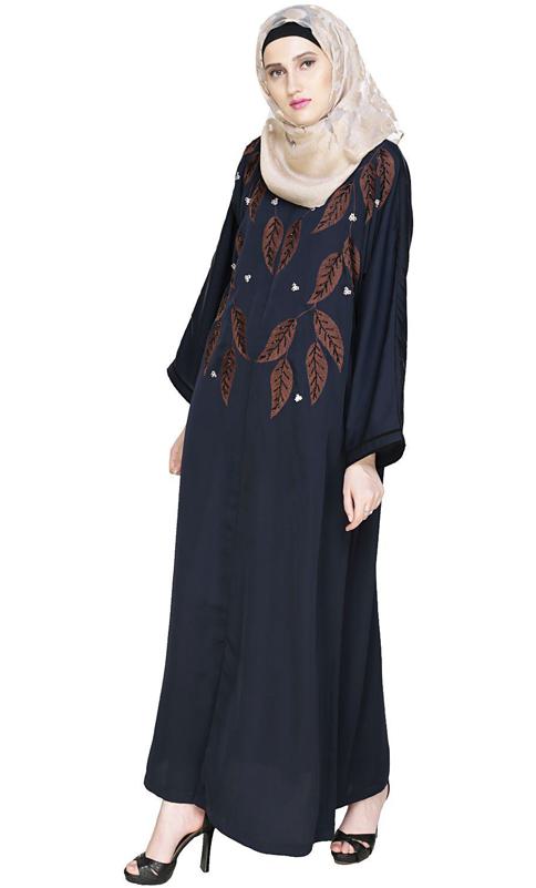 Blossomy Dubai Style Blue Abaya