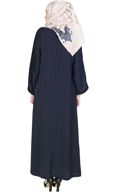 Blossomy Dubai Style Blue Abaya