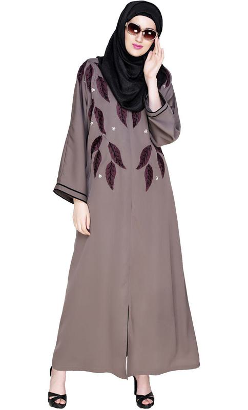 Blossomy Dubai Style Umber Brown Abaya
