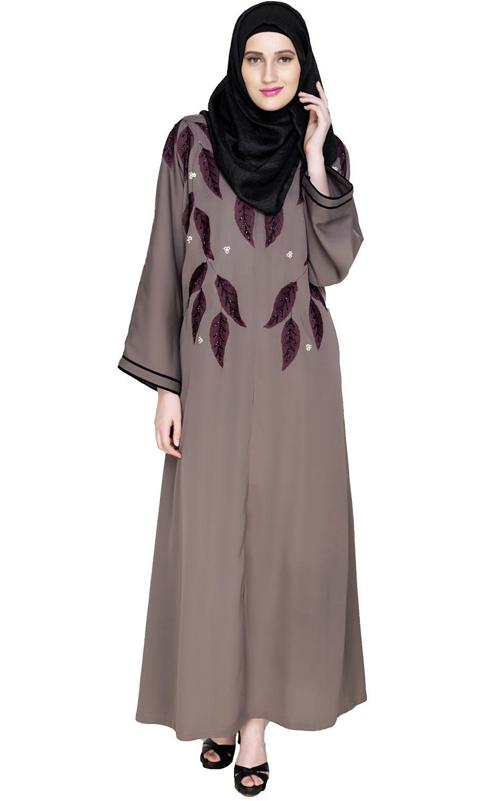 Blossomy Dubai Style Umber Brown Abaya