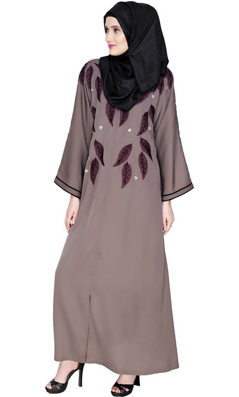 Blossomy Dubai Style Umber Brown Abaya