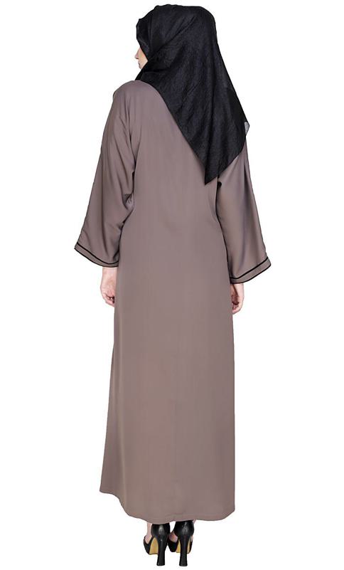 Blossomy Dubai Style Umber Brown Abaya