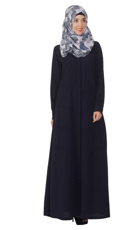 Blue Pintuck Abaya (Made-To-Order)