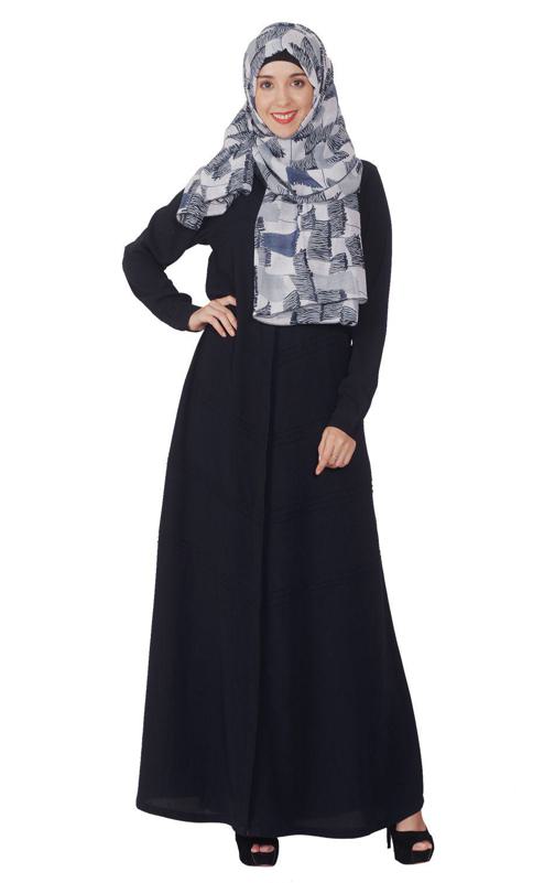 Blue Pintuck Abaya (Made-To-Order)