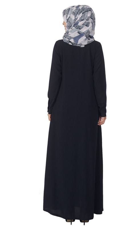 Blue Pintuck Abaya (Made-To-Order)