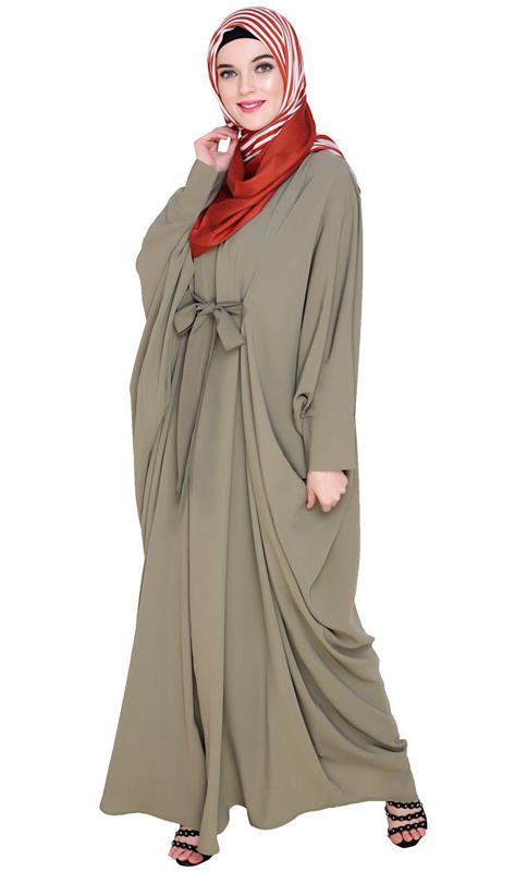 Bow Embellished Dead Mint Kaftan (Made-To-Order)