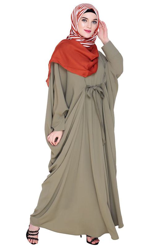 Bow Embellished Dead Mint Kaftan (Made-To-Order)