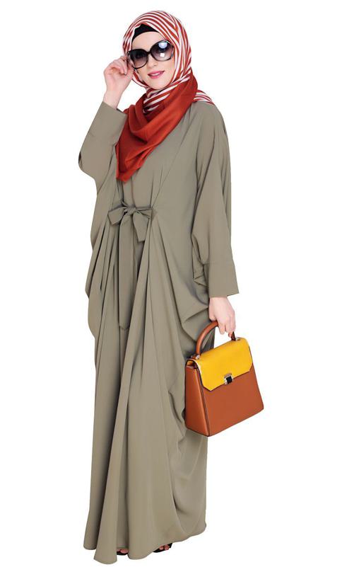 Bow Embellished Dead Mint Kaftan (Made-To-Order)