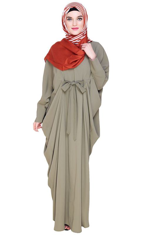 Bow Embellished Dead Mint Kaftan (Made-To-Order)