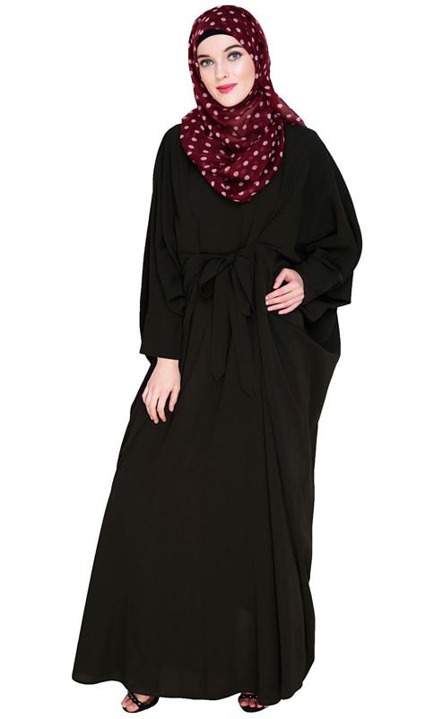 Bow Embellished Olive Kaftan