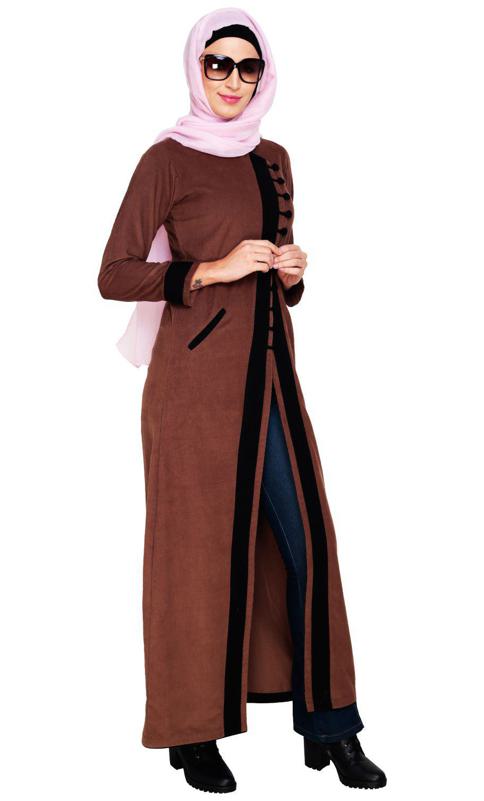 Brown Velvet Corduroy Coat