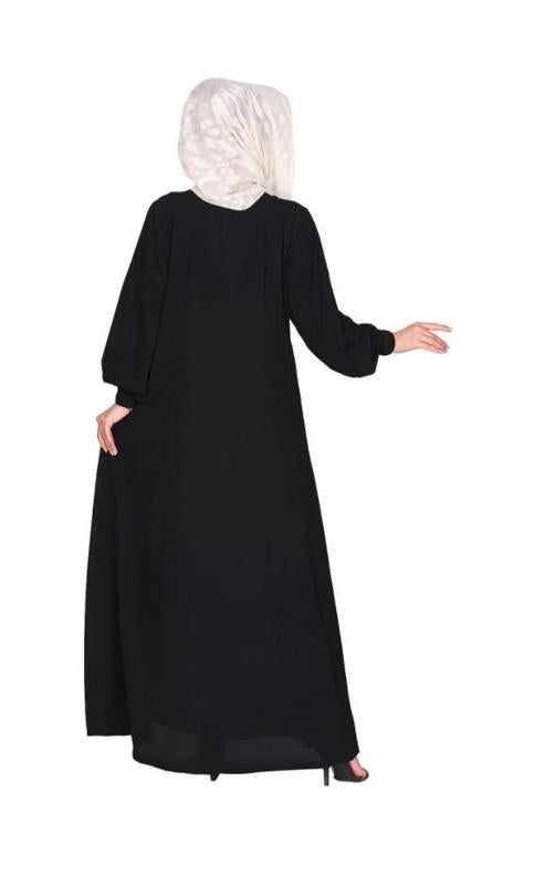 Casual Black Gown Style Abaya (Made-To-Order)
