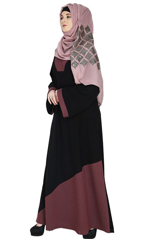 Casual Purple Highlighted Abaya