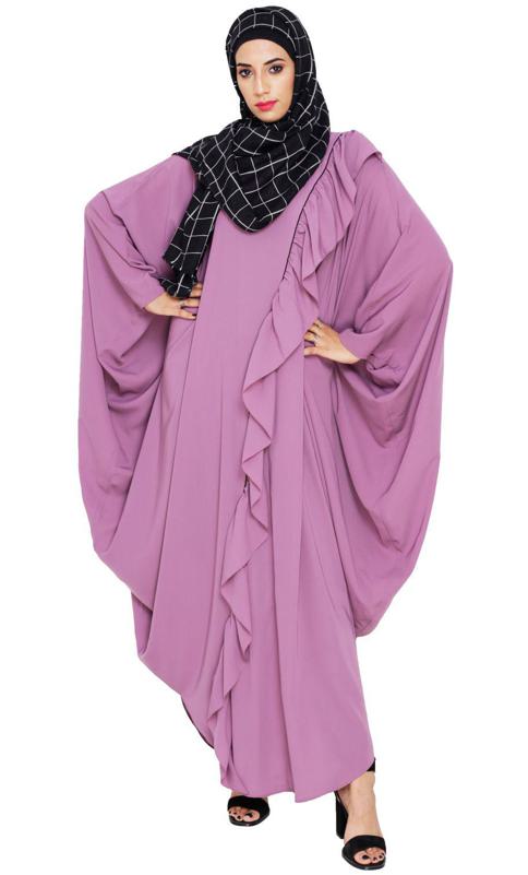Chic Ruffled Purple Kaftan (Made-To-Order)