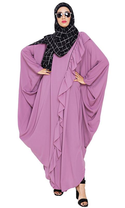 Chic Ruffled Purple Kaftan (Made-To-Order)