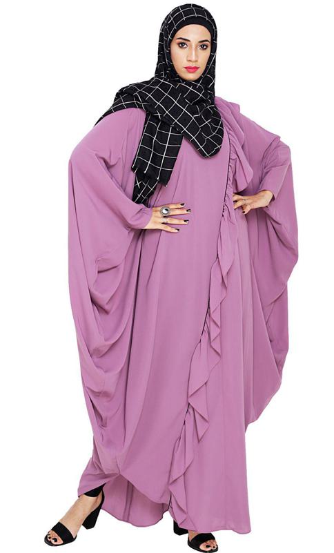 Chic Ruffled Purple Kaftan (Made-To-Order)