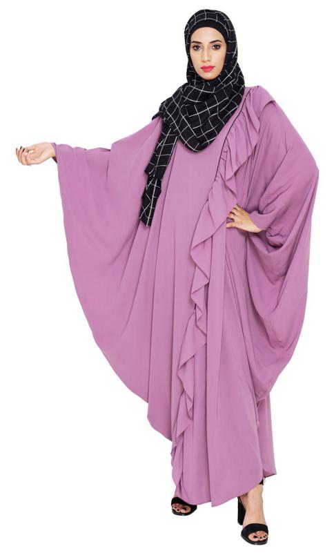 Chic Ruffled Purple Kaftan (Made-To-Order)